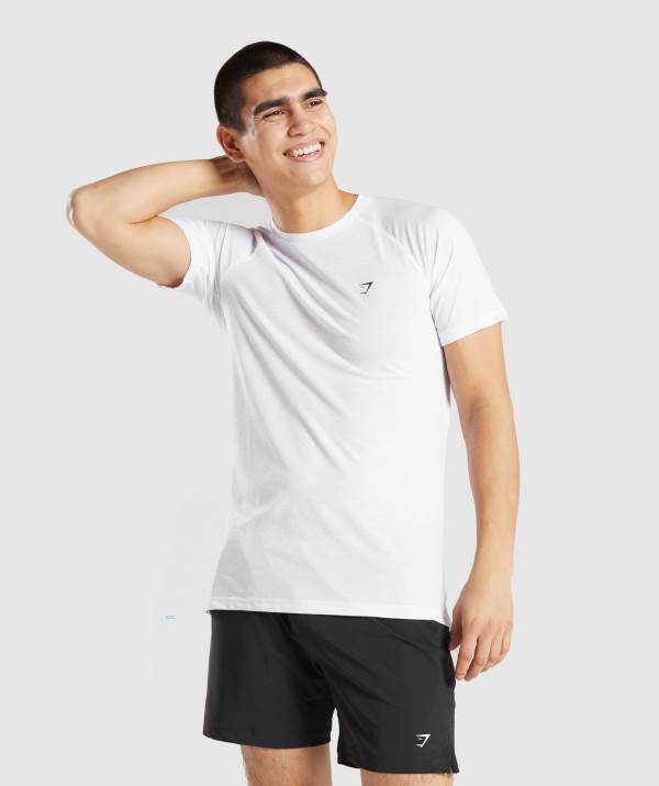 Panske Tricka Gymshark Studio Biele | KN9417508